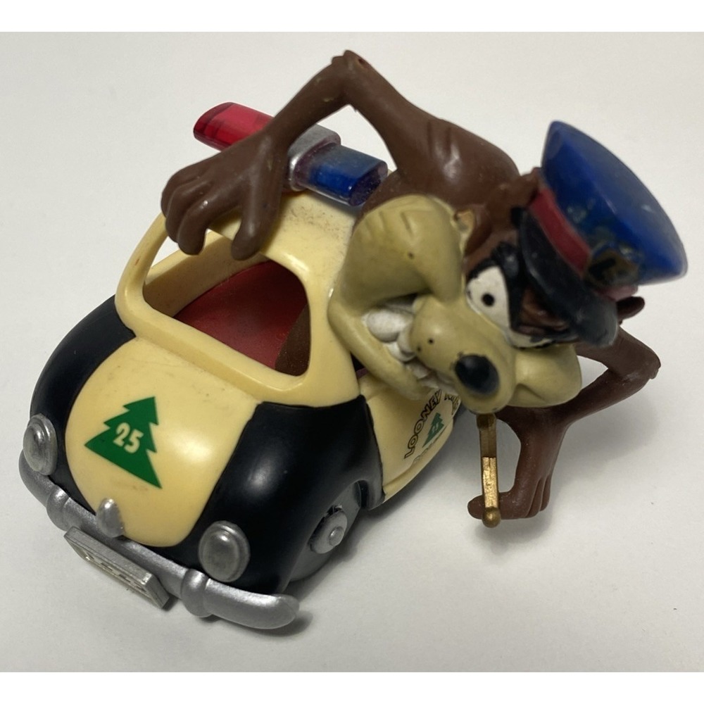 Vintage 1998 Looney Tunes Taz Tasmanian Devil Police Car Figurine Toy WB